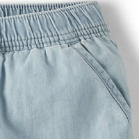 בנות לילדים בנות צ'אמבריי סולידי-און-מן המותניים המותניים עם מכנסי חוף קשת לא פונקציונליים, בגדלים 4-16