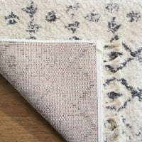 שטיח שוליים של ברבר שאג Vinal Aztec שטיח, קרם אפור כהה, 3 '3' עגול