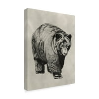 אמנות סימן מסחרי 'עט ודיו דוב I' אמנות קנבס מאת נעמי מקוויט
