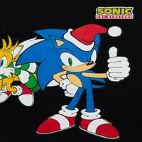 חולצת טריקו גרפית לחג המולד של Sonic The Hedgehog Boys, מידות 4-18