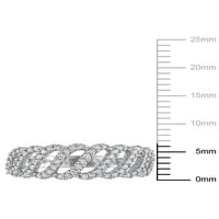 קראט T.W. יהלום 10KT טבעת גל חיתוך זהב לבן