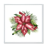 עיצוב 'ענף אשוח לחג המולד והולי דבקון פירות גרגרי III' הדפס מסורתי של קיר קיר קיר מסורתי