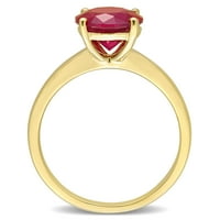 Miabella's 2- קראט יצר טבעת סוליטייר זהב צהוב של רובי 10kt