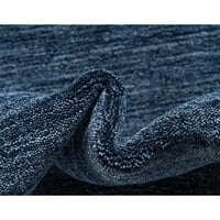 9.75 '13' מוצק כחול כחול כחול יד מלבנית מלבנית שטיח שטיח