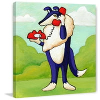 מרמונט היל לתת כלב טלפון על ידי ג ' נט נלסון ציור הדפסה על עטוף בד