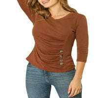 מציאות ייחודיות לנשים V צוואר שרוול סרוג כפתורים סרוגים תפאורה חולצה מחוררת