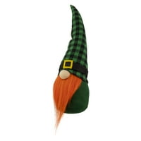 Northlight 13 Green and Black Plaid St. Patrick's Day's Leprechaun Gnome