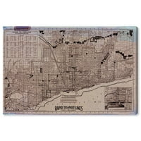 מפות סטודיו ווינווד ודגלים קיר אמנות קנבס מדפיס מפות ערים מהירות של שיקגו מפות ערים אמריקאיות - שחור,