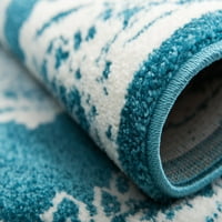 נול ייחודי רוסו מלבני שטיחים מסורתיים מסורתיים, כחול