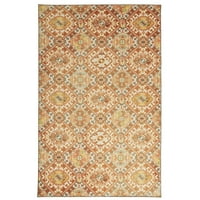 מוהוק הבית הפריזמטי האי הטבעי דיוק נוי נוי שטיח שטיח אזור מודפס, 5'x8 ', חום וזהב