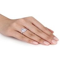 3- CARAT T.G.W. ספיר לבן נוצר טבעת סוליטייר זהב לבן 10K