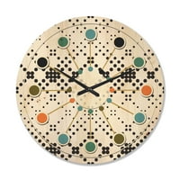 עיצוב 'עיצוב' תקציר גיאומטרי רטרו דפוס מינימלי IX 'שעון קיר עץ מודרני של אמצע המאה