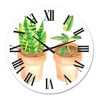 עיצוב 'Sansevieria & ficus מקורה בית ירוק הבית של שעון הקיר המסורתי של צמחים