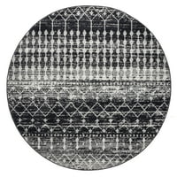 שטיח האזור המרוקאי Nuloom Meroccan, 3 '5' סגלגל, שחור