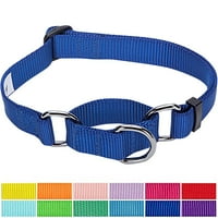 מחמד אוכמניות מתכוונן כלב מתכוונן צווארון מרטינגייל מיוצר עבור כחול מלכותי אחרון, קטן, צוואר 12 -16