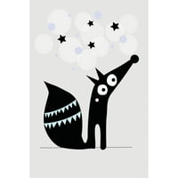 Marmont Hill Dog Star Black מאת Katarina Snygg Print Print על בד עטוף
