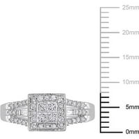 קראט T.W. יהלום רב-צורה טבעת אירוסין זהב לבן 10KT