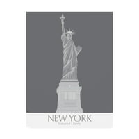 סימן מסחרי אמנות 'ניו יורק פסל החירות מונוכרום' בד אמנות על ידי פאב פאנקי